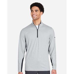 PUMA Men's Mesa Stripe Quarter-Zip Pullover Size L In Black/Bright White